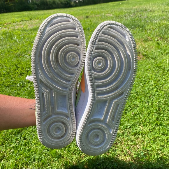 Nike air force 1. white,green,orange and purple women’s shoe size:6.5 - Picture 5 of 6